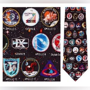 Museum Artifacts Early Space Mission Badges - NASA Necktie silk